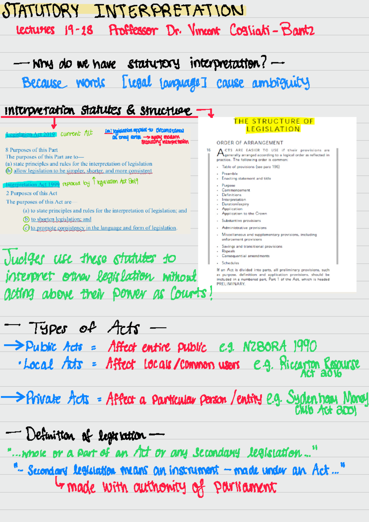 Law 131 - Statutory Interpretation Lecture Notes (Lectures 19-28) - Studocu