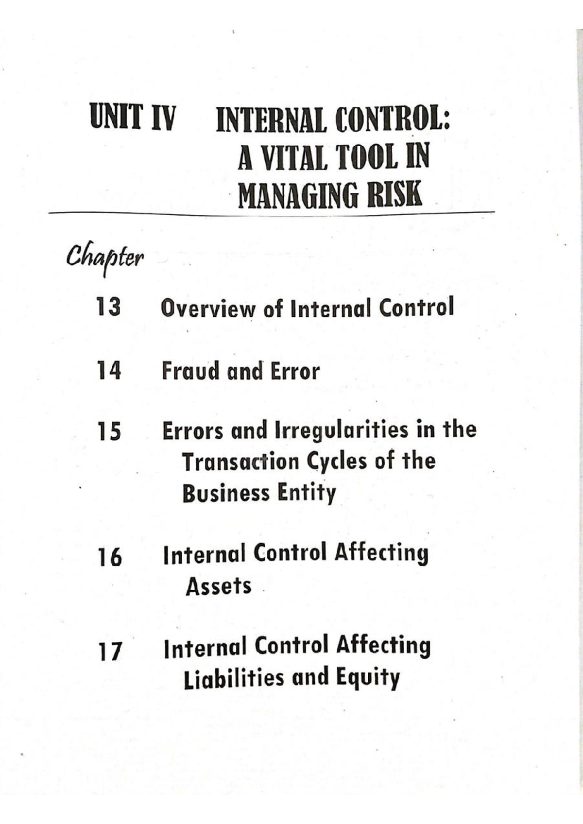 Chapter 13: Overview of Internal Control - Studocu
