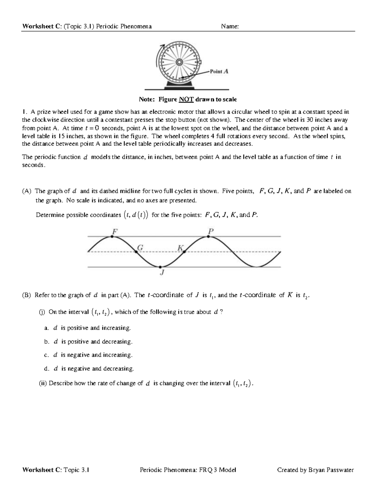 Periodic Phenomena Worksheet C: Detailed Analysis of FRQ 3 - Studocu
