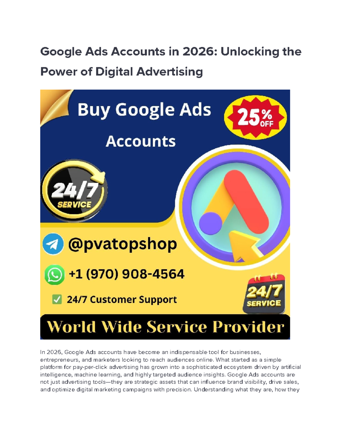 Google Ads Accounts in 2026: A Comprehensive Guide to Digital ...