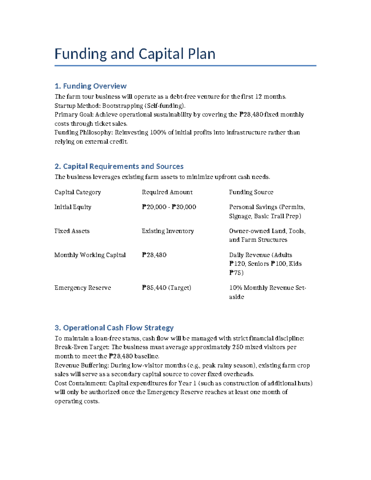 Funding and Capital Plan: Farm Business Financial Strategy - Studocu