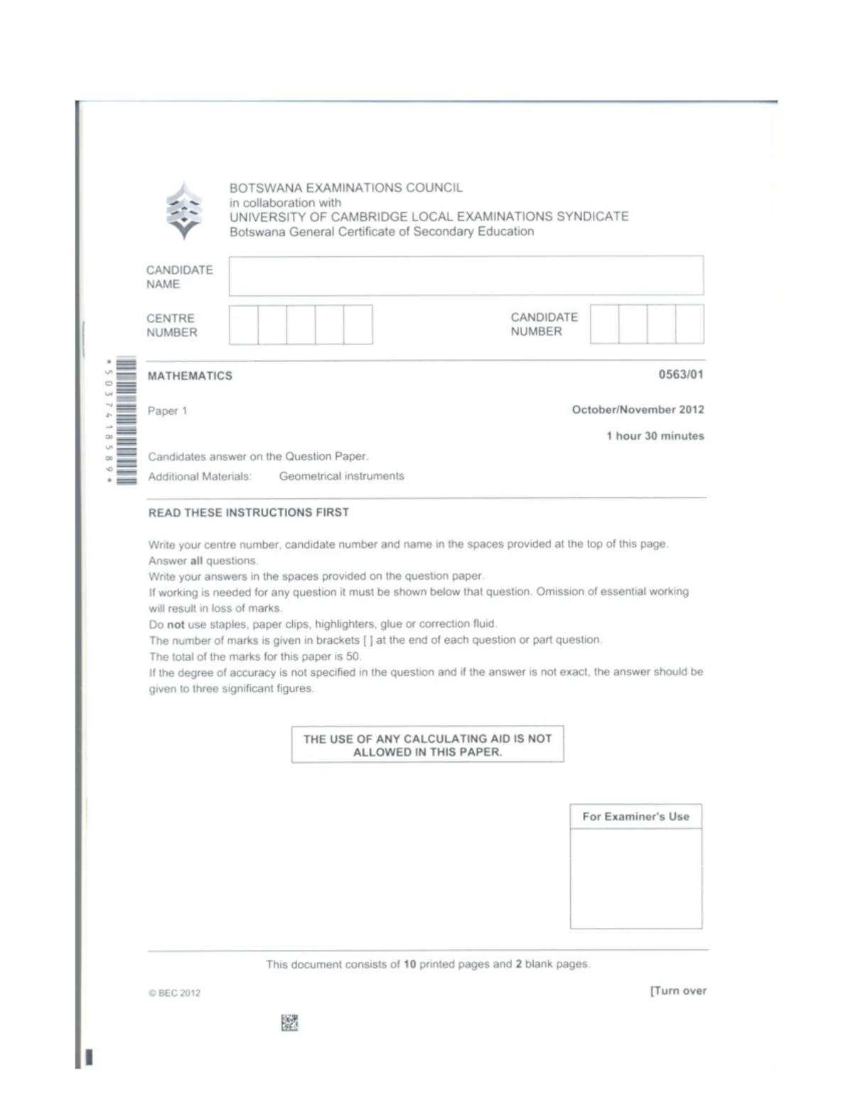 0580 m24 qp 22 - Cambridge IGCSE Maths Paper 2 February/March 2024 ...
