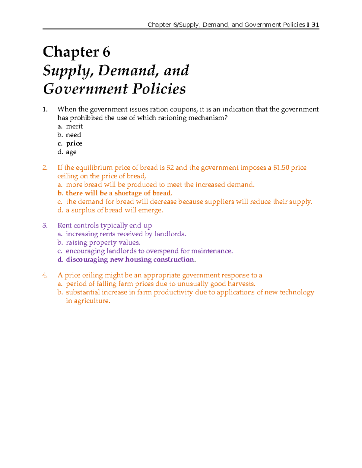 Exam 17 November 2017, questions and answers - Chapter 6 Supply, Demand ...