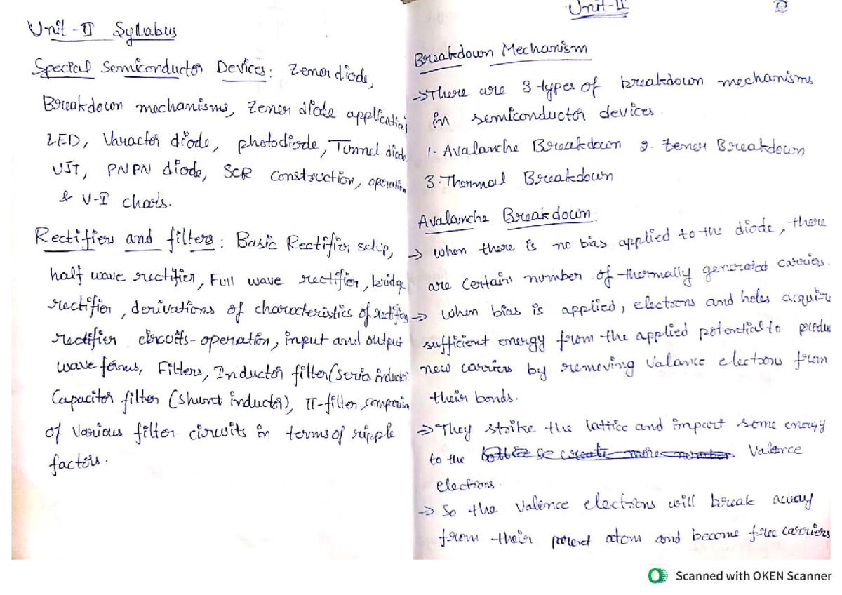 EDC 202 Unit II Breakdown Mechanisms in Semiconductor Devices Notes ...