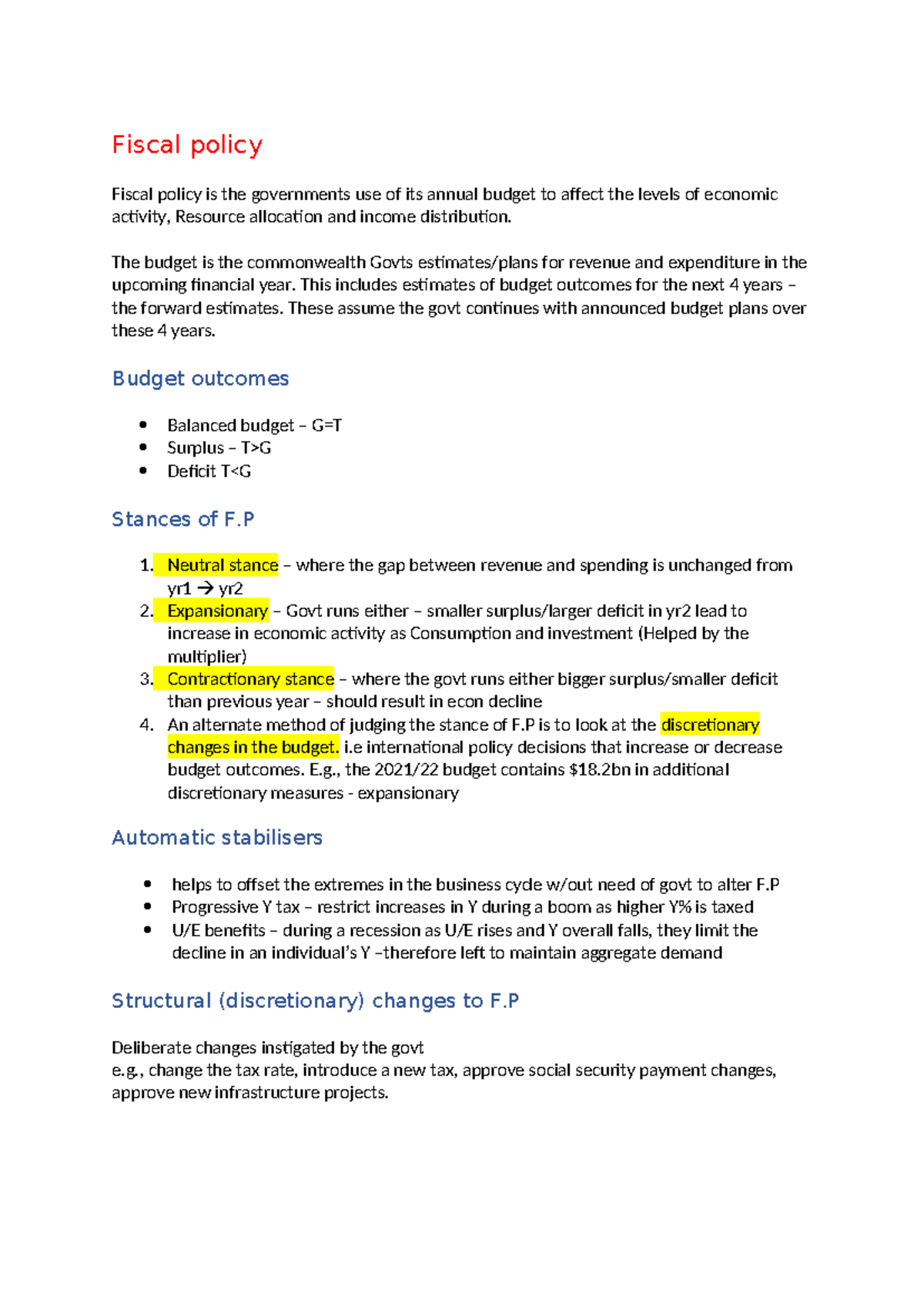 Fiscal Policy Overview - Ch14 - AMcro - Studocu
