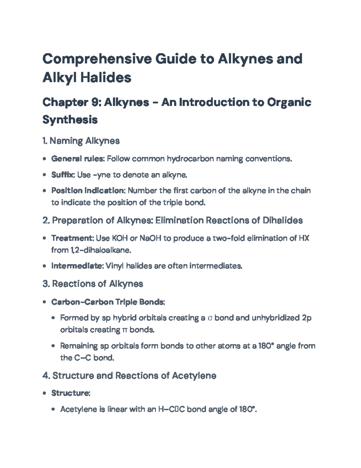 Comprehensive Overview of Alkynes and Alkyl Halides for Organic Chem ...
