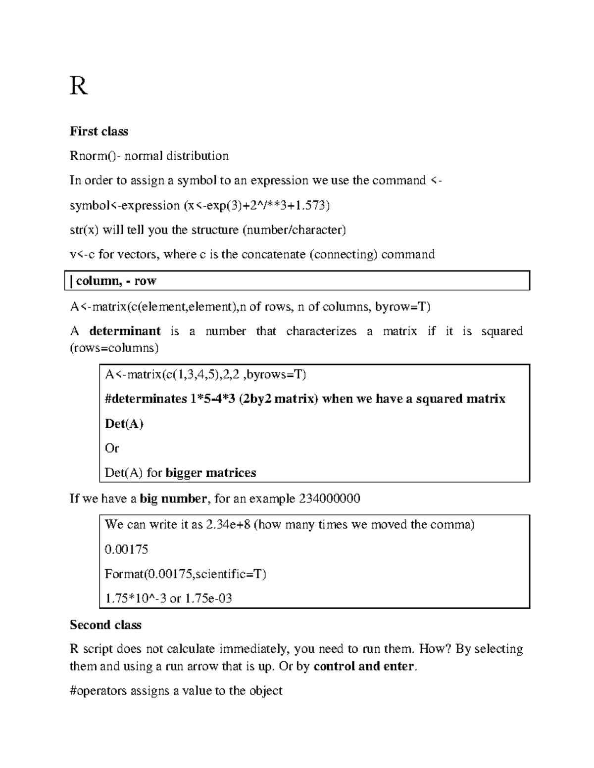 R - Lecture Notes on Functions, Matrices, and Plotting Techniques - Studocu