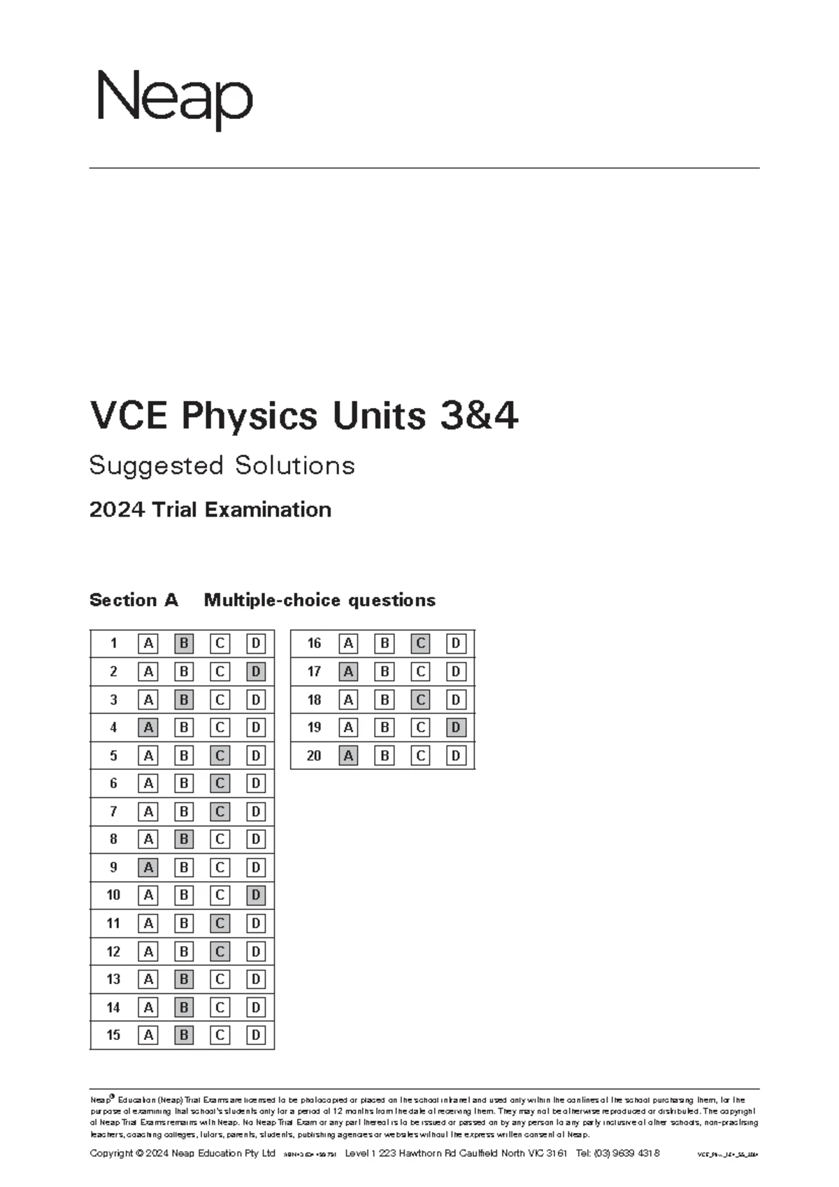 2017 VCE Physics Trial Exam Solutions - Kilbaha Multimedia Publishing ...