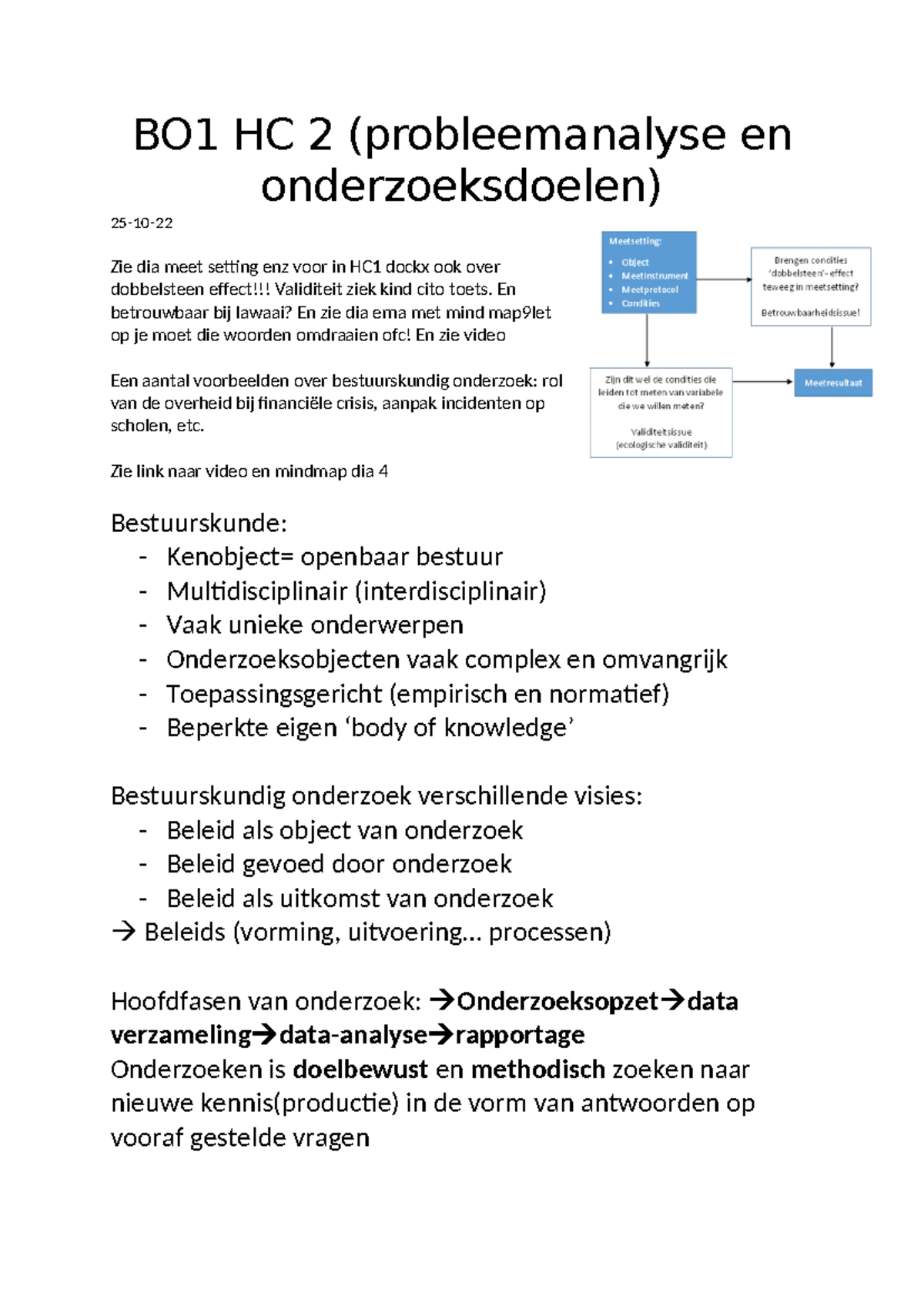 BO1 Eind Samenvatting: Probleemanalyse en Onderzoeksdoelen - Studeersnel