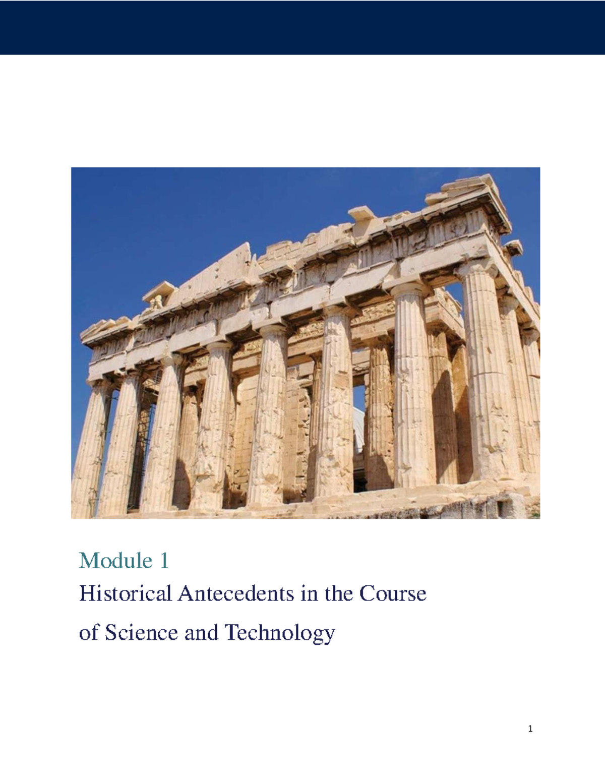 STS 101 Module 1: Historical Antecedents of Science and Technology ...