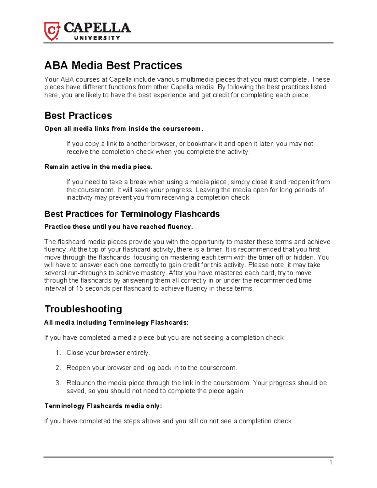 ABA Media Best Practices for Successful Course Completion - Studocu