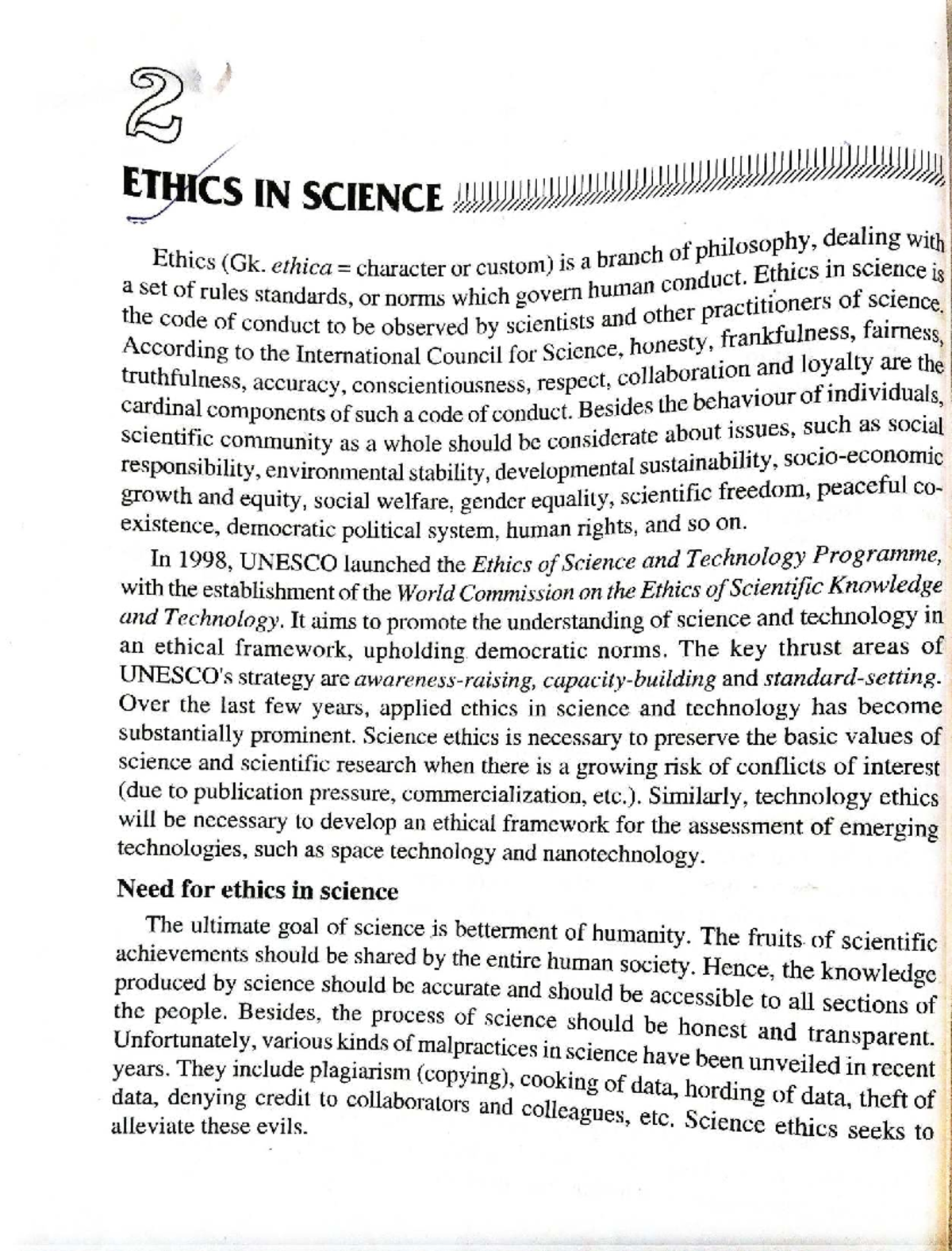 ETHICS IN SCIENCE: Understanding Conduct and Integrity in Research ...