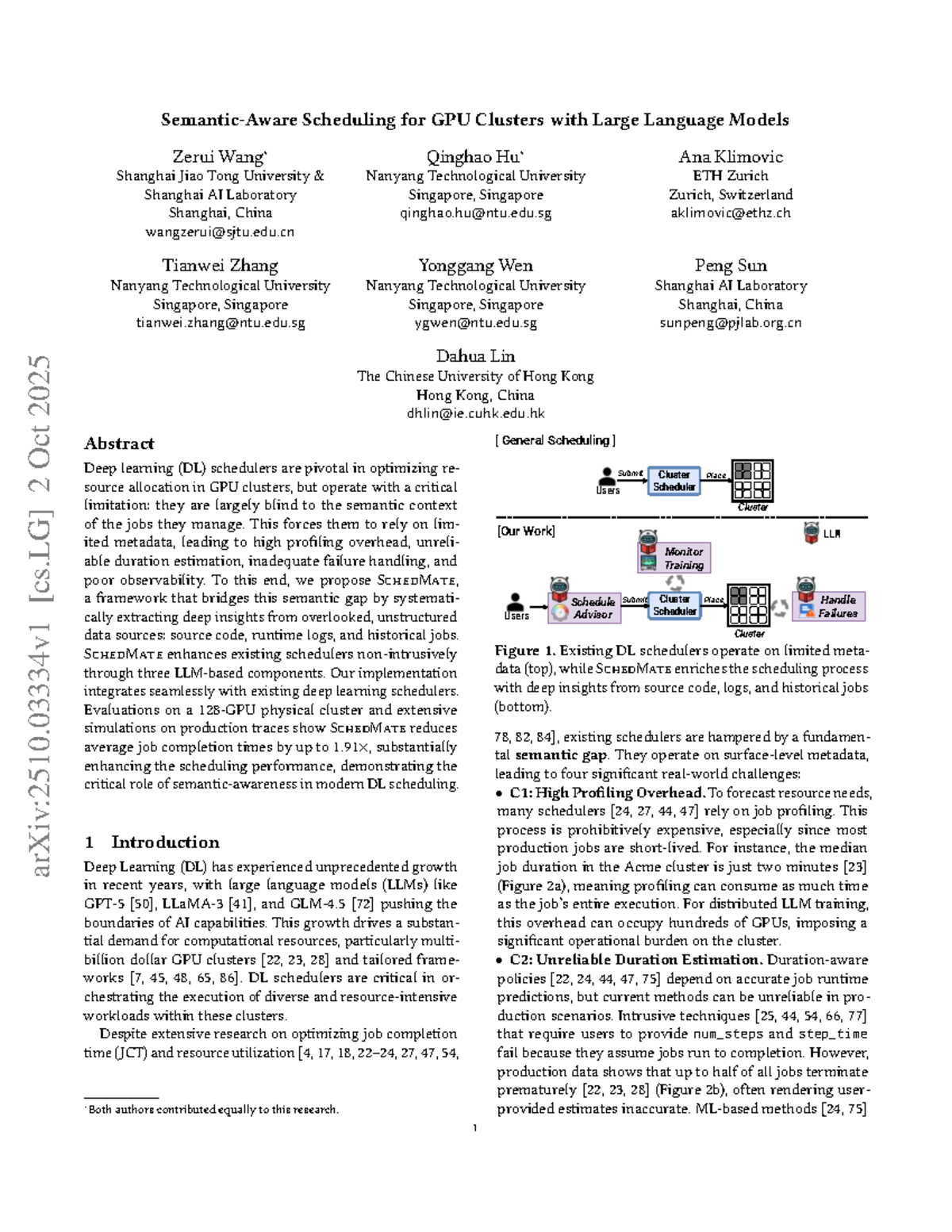Optimizing GPU Cluster Scheduling for LLMs: SchedMate Framework ...