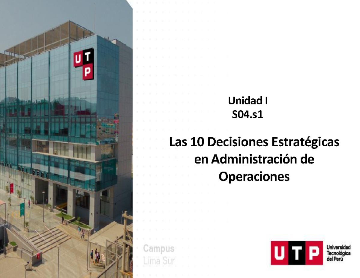 Las 10 Decisiones Estrategicas De La Administracion De Operaciones