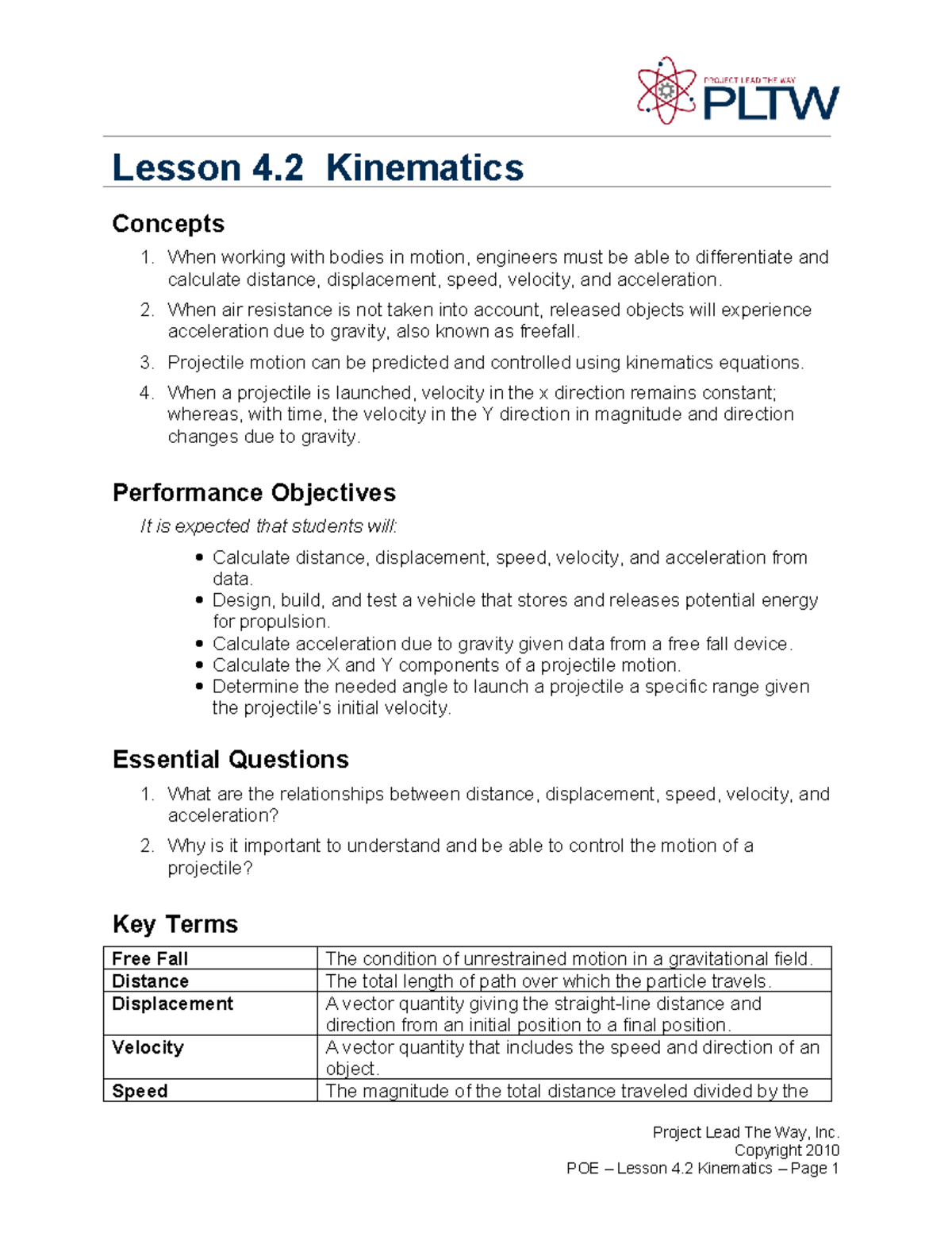 L4 2 Kinematics: Understanding Motion, Speed, and Acceleration Concepts ...