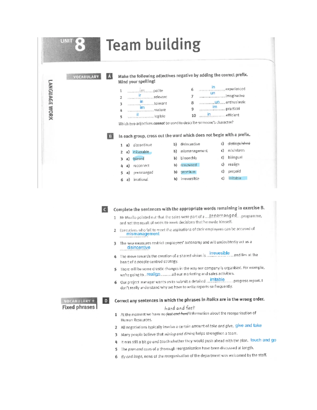 Unit 8 - Summary of Key Concepts in Market Leader - Studocu