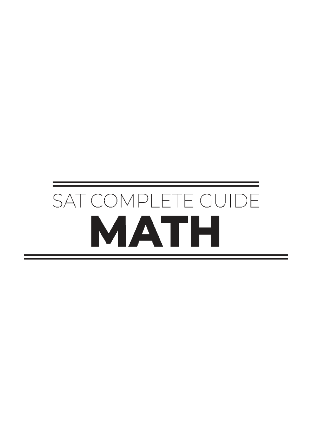 SAT Math Complete Guide: Key Concepts and Topics - Studocu