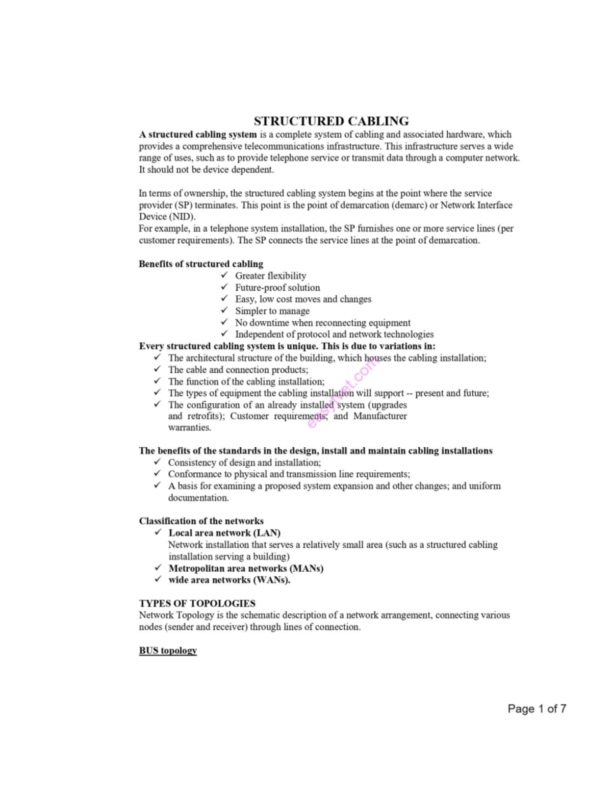Structured Cabling: An Overview of Standards and Best Practices - Studocu