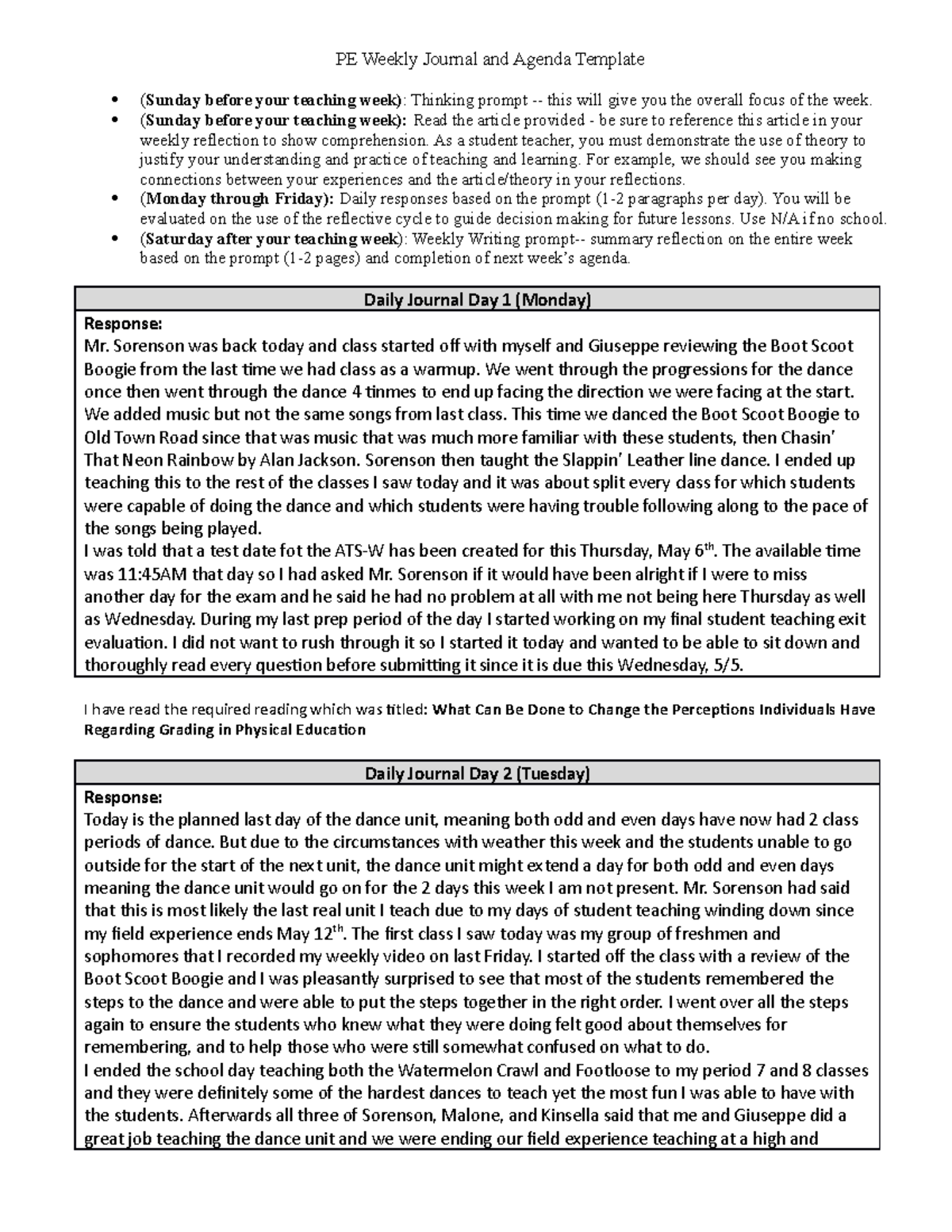 Week 11 ST Journal Reflection & Teaching Insights - Studocu