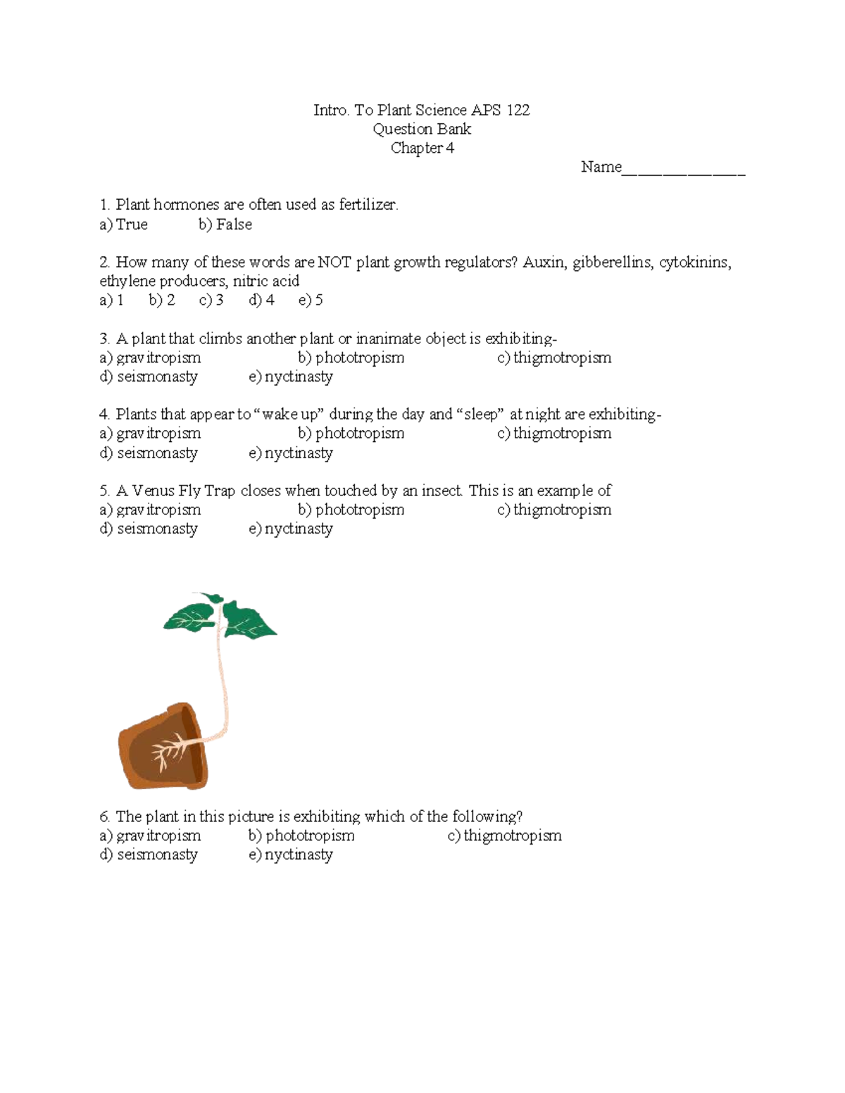 Plant Science Review Questions: Chapter 4 (APS 122) - Studocu