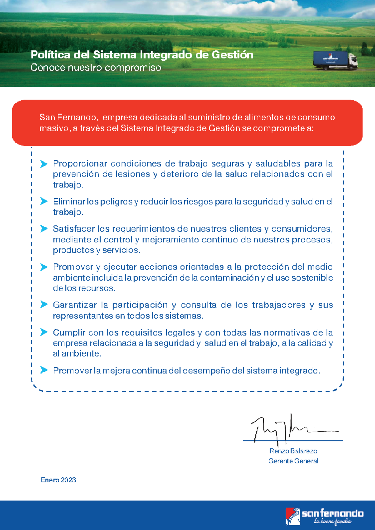 Política del Sistema Integrado de Gestión - Informe SIG 2023 - Studocu