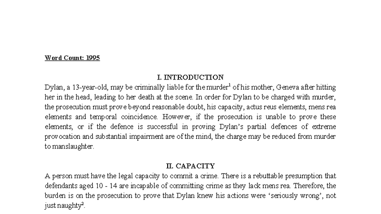 Legal Advice Assignment: Murder Case Analysis (LAW101) - Studocu