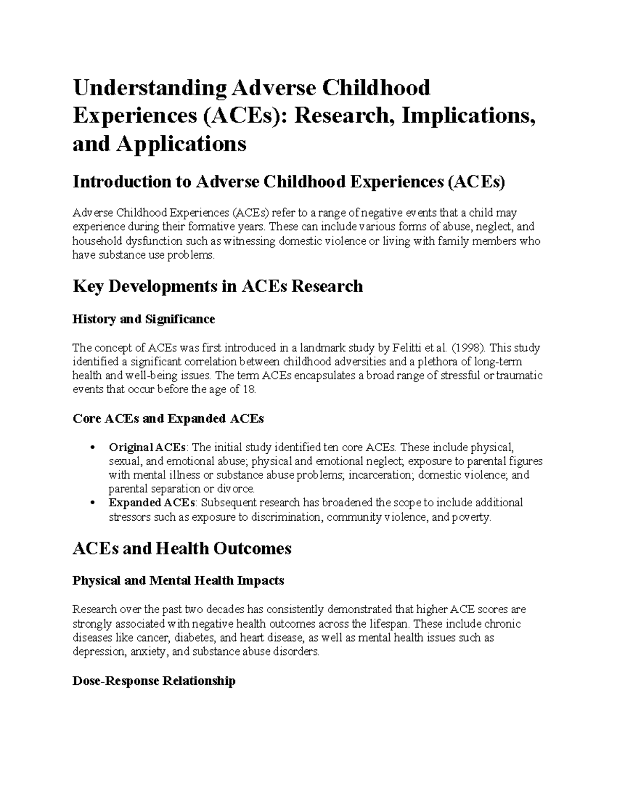 Understanding Adverse Childhood Experiences - Understanding Adverse ...