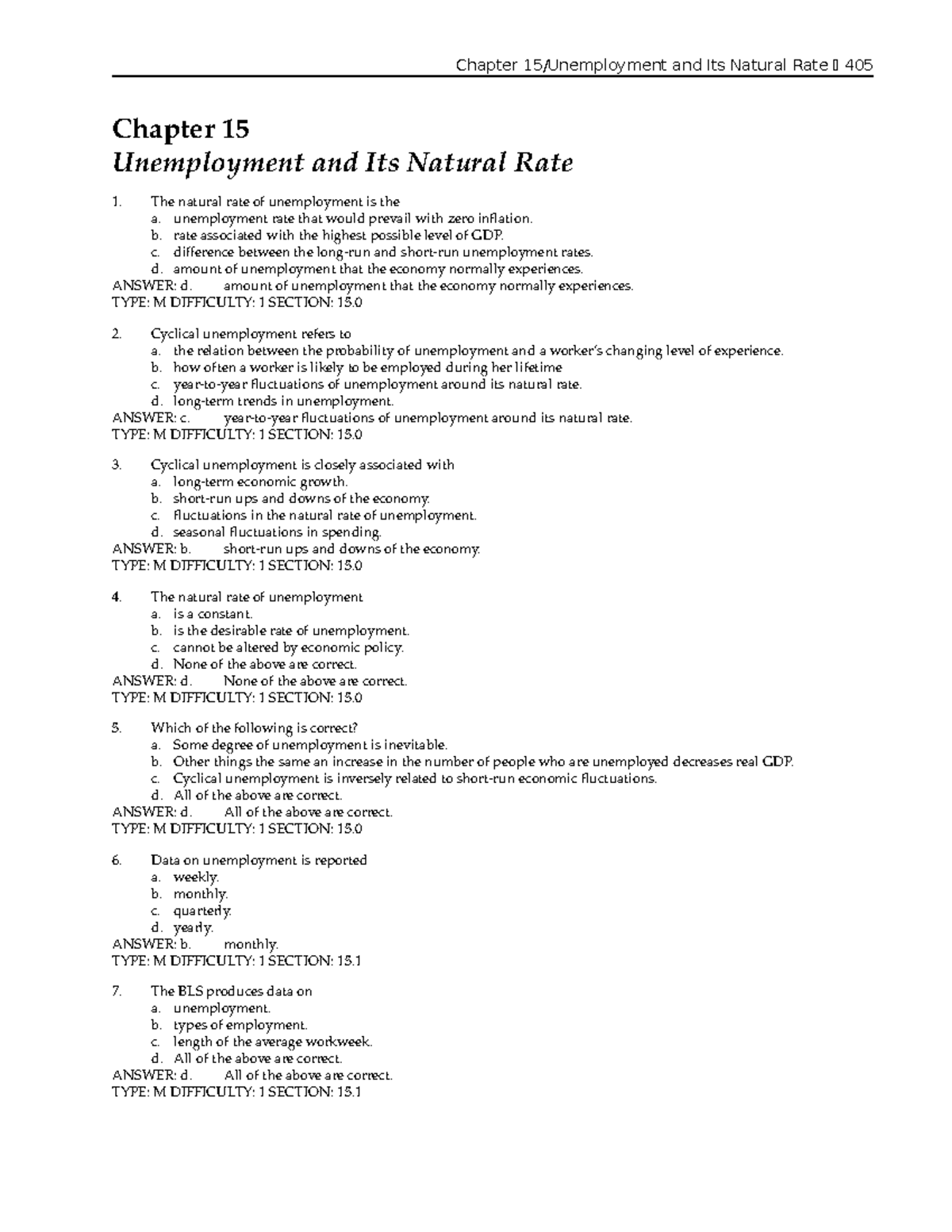 Chapter 15: Understanding Unemployment and Its Natural Rate - Studocu
