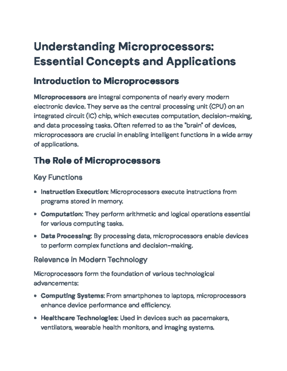 Understanding Microprocessor Architecture: Key Components ...