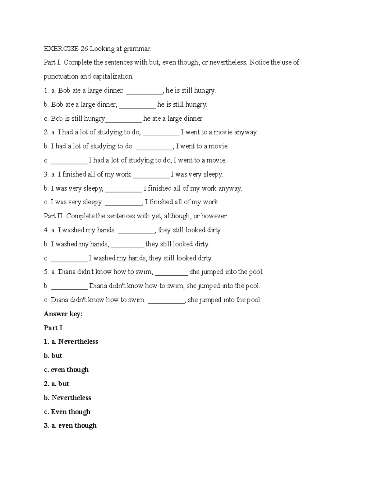 Chapter 19 Exercises 26 & 27: Grammar Completion & Punctuation - Studocu