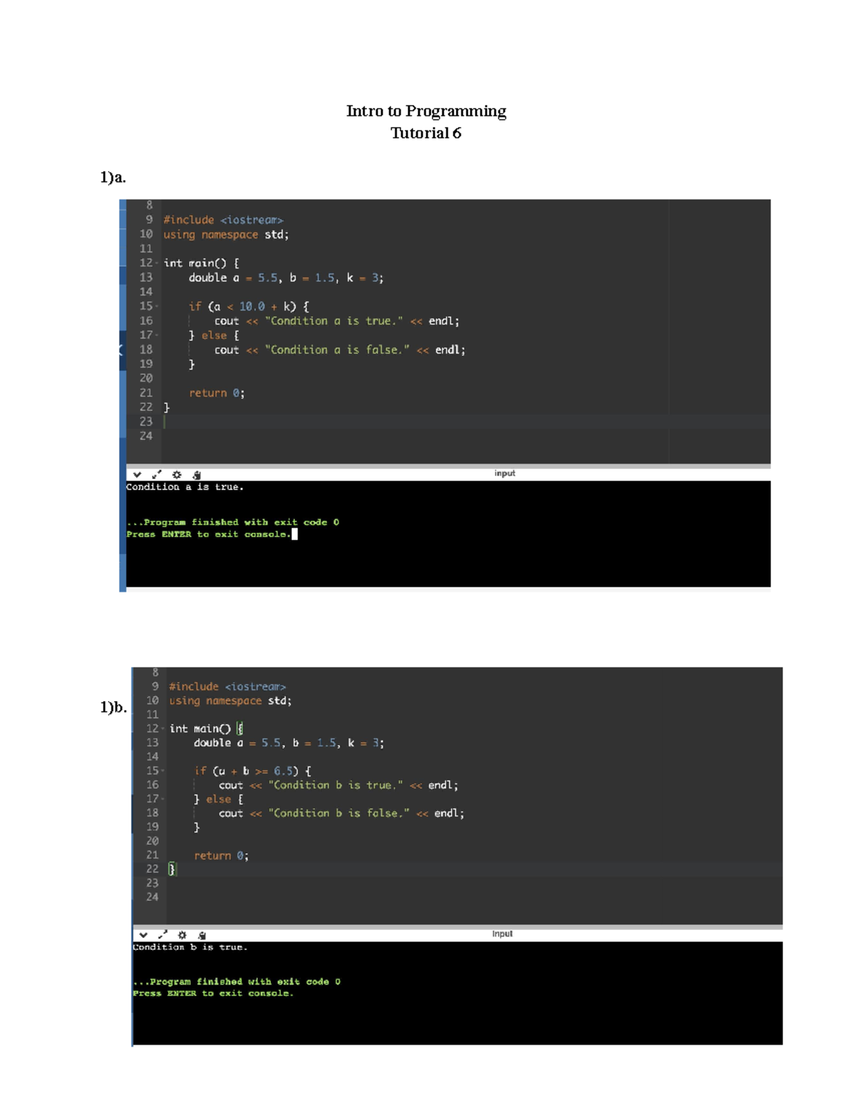 Final Intro to Programming- Tutorial 6 - ENGR1200U - Intro to ...