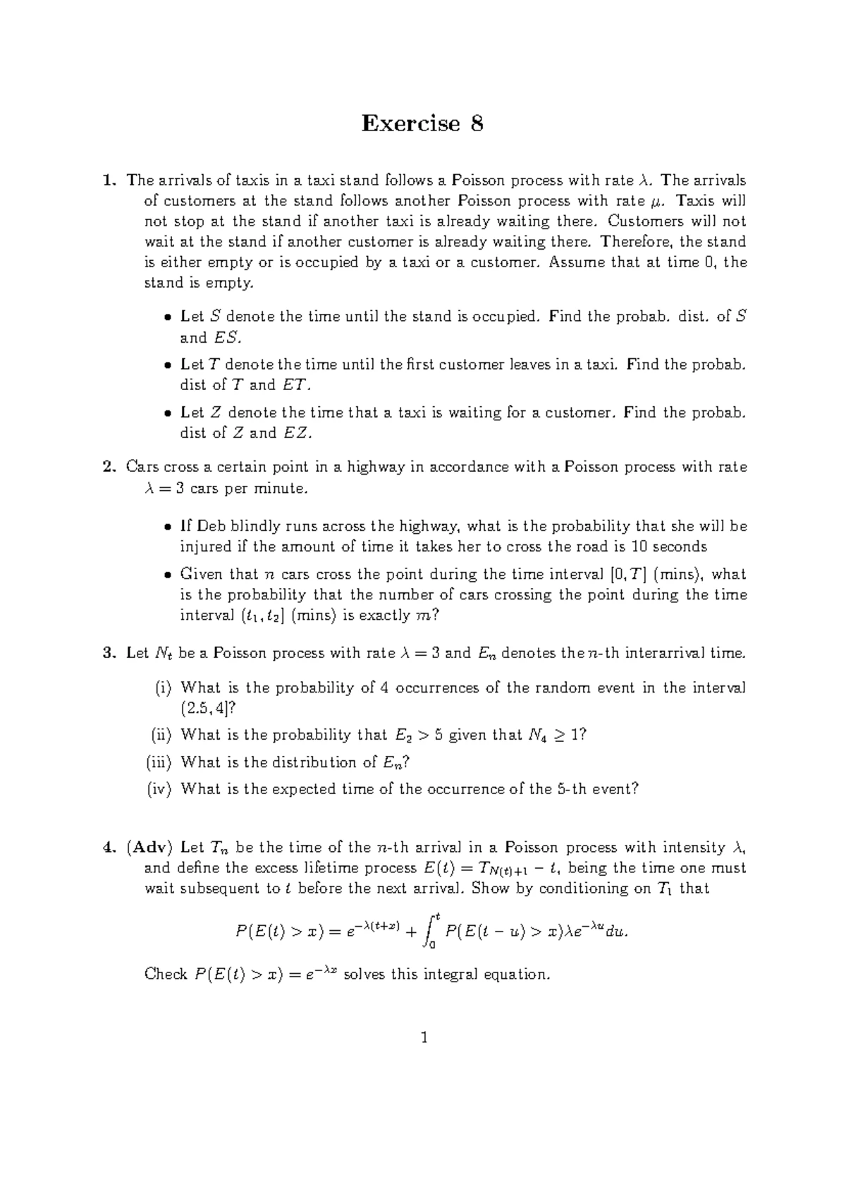 Week 12 - Exercise 12: Queueing Theory & Poisson Processes - Studocu