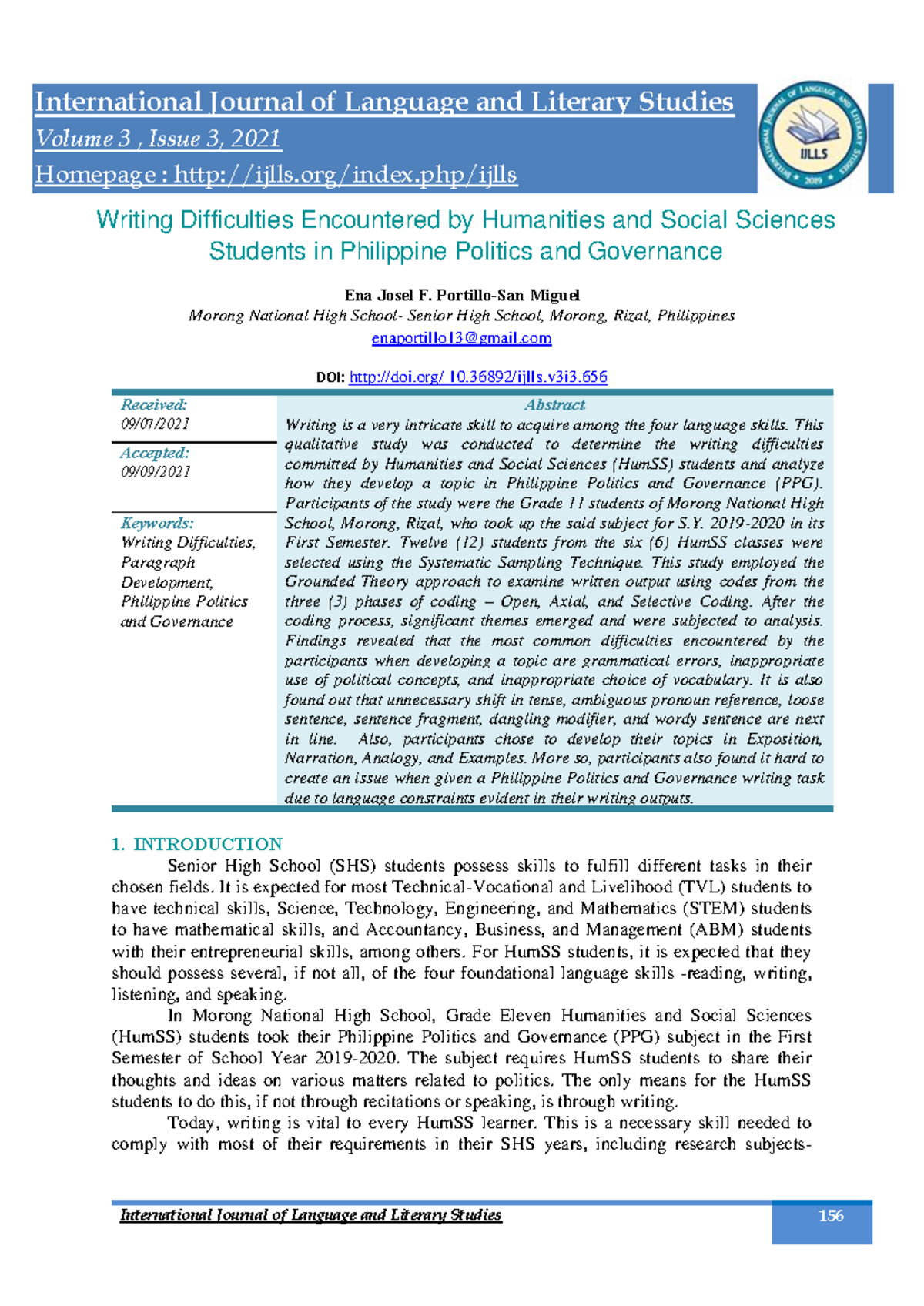 Writing Difficulties of Grade 11 HumSS Students in PPG: A Qualitative ...