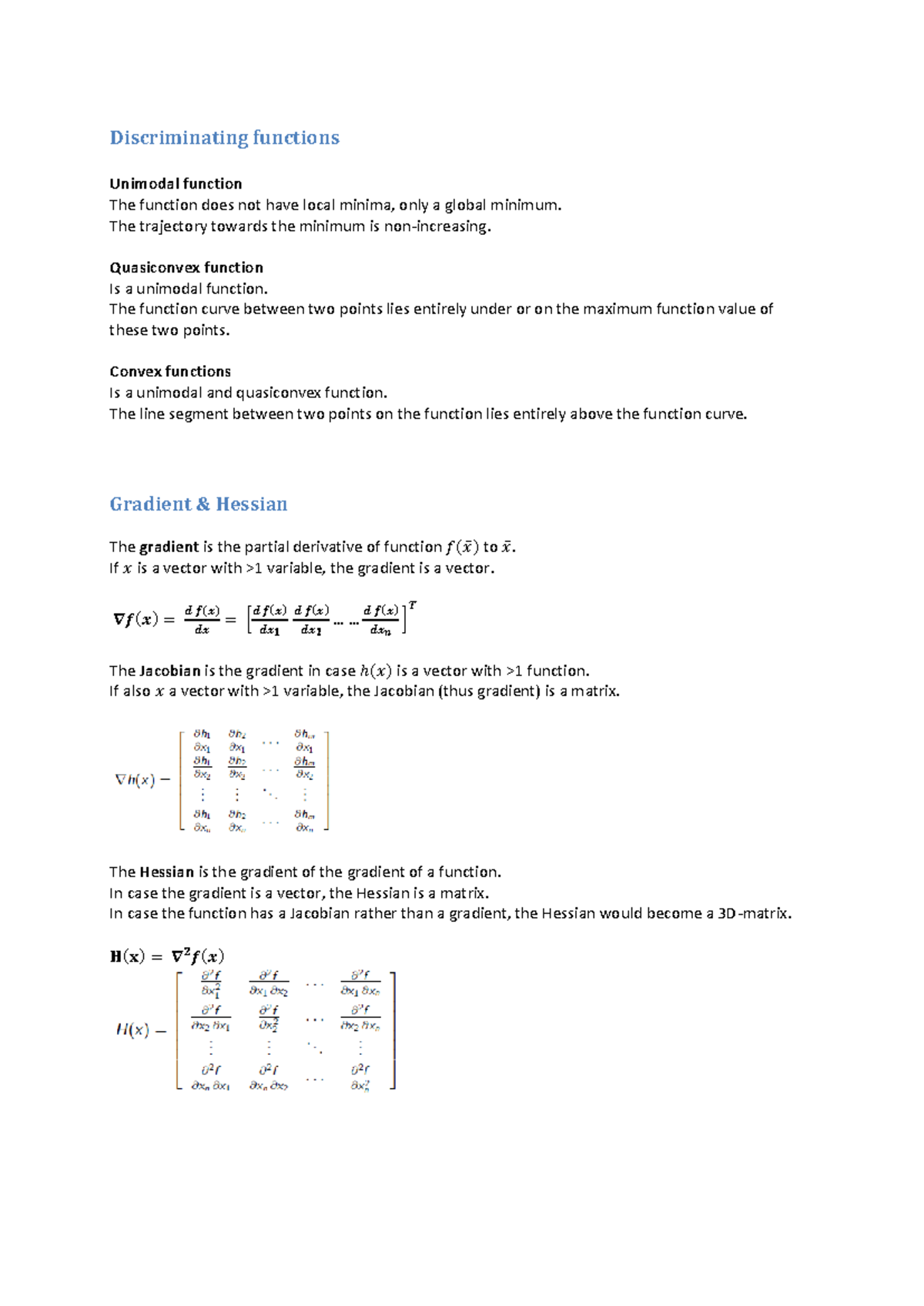 Chapter Summary of Optimization in Systems and Control (Course Code ...