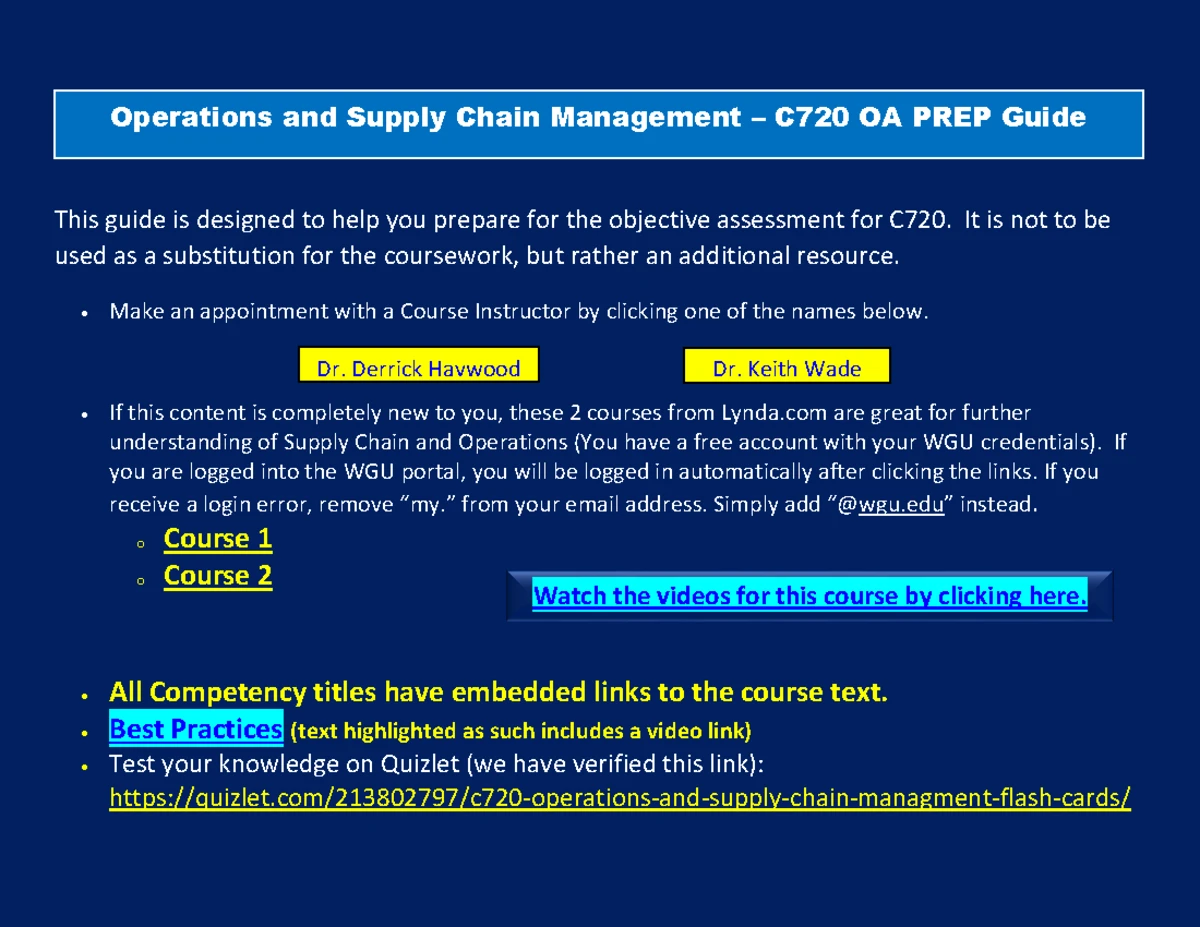C720 Management & Planning Study Guide - Key Concepts & Questions - Studocu