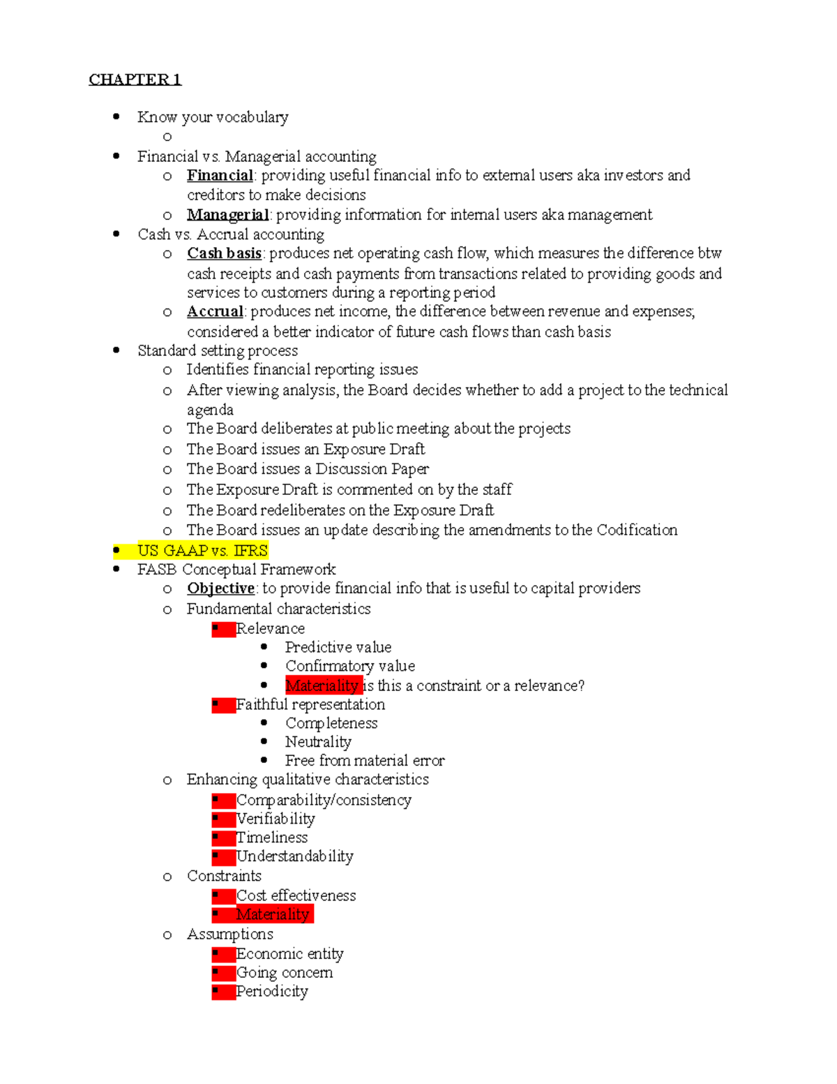 Final Exam Study Guide - CHAPTER 1 Know your vocabulary o Financial vs ...