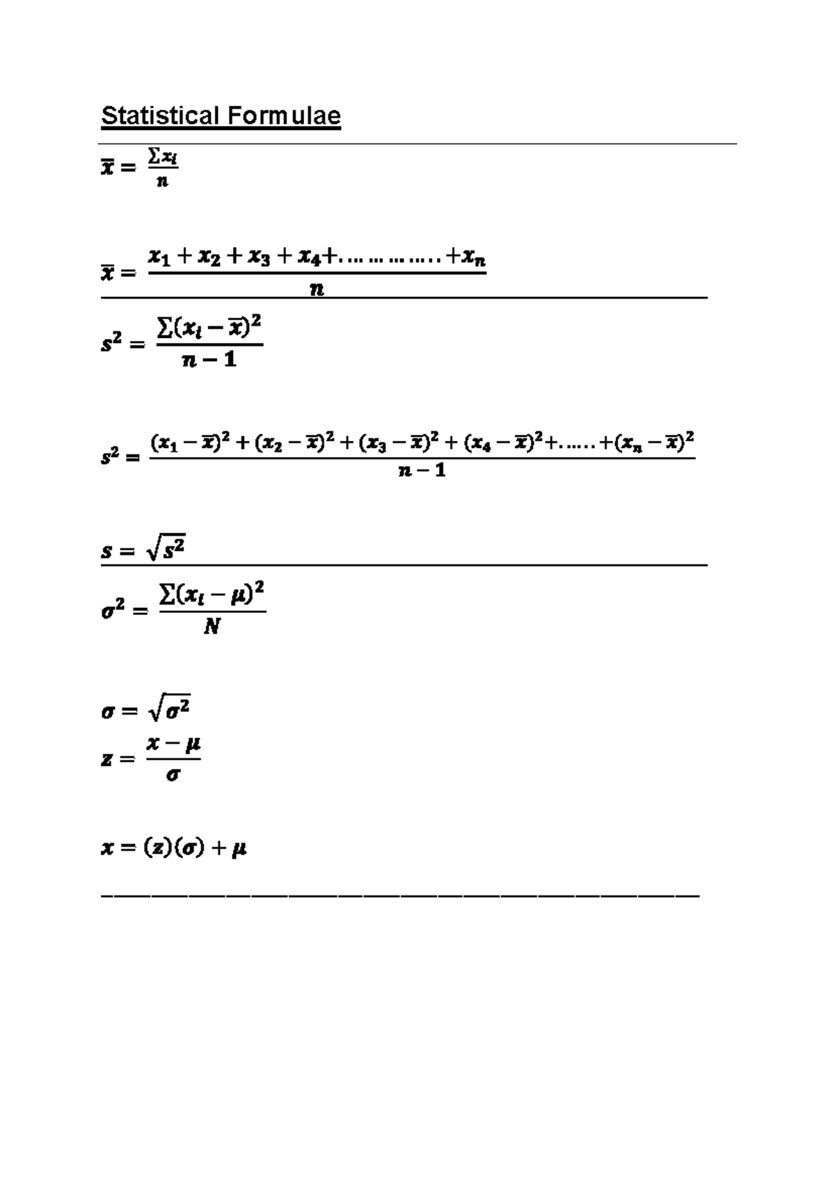 RMS Formula Sheet - Collection of needed equations - 1003PSY ...