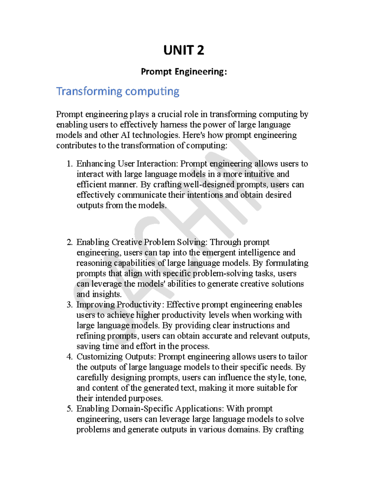 UNIT 2: Prompt Engineering & Patterns for AI Interaction Techniques ...