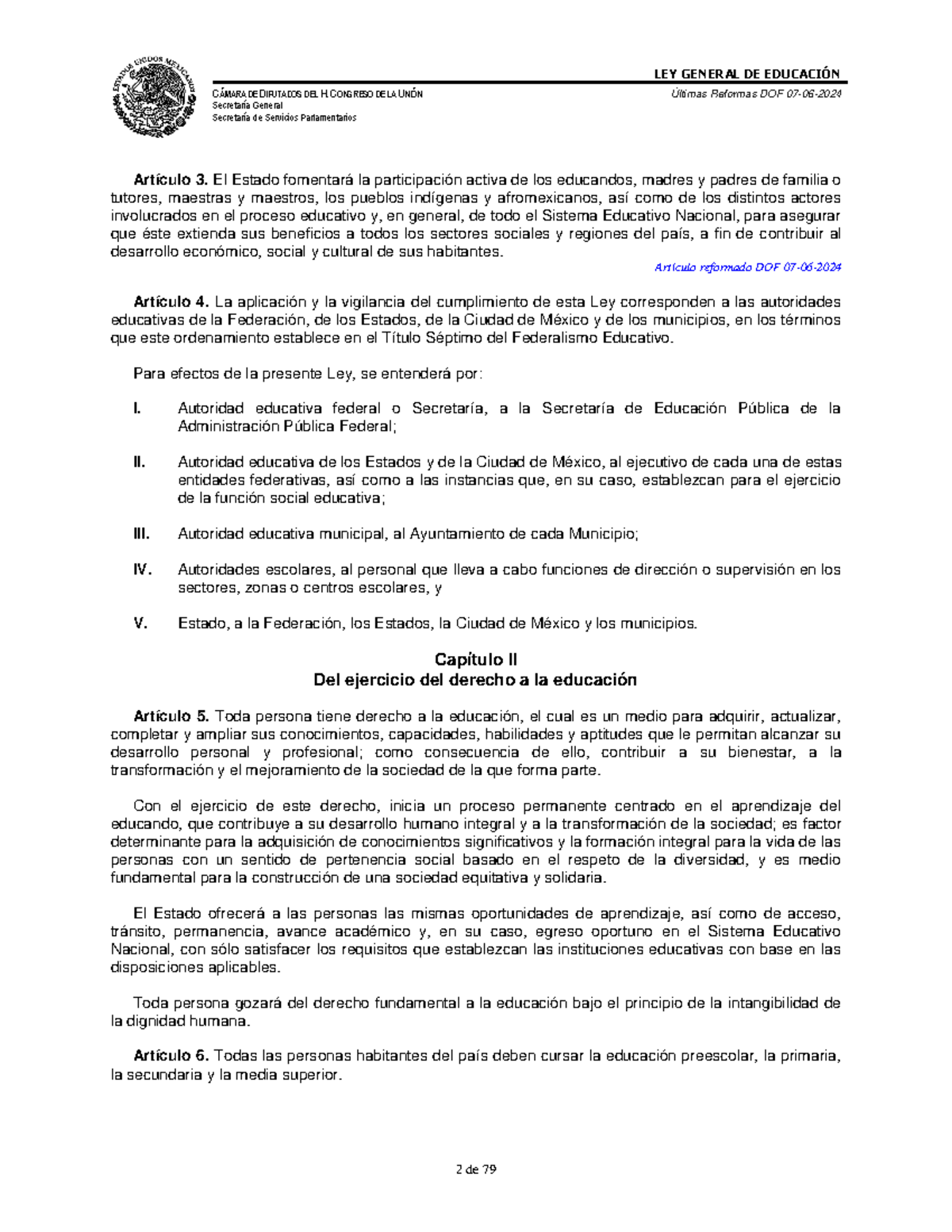 LGE - Últimas Reformas de la Ley General de Educación - Studocu
