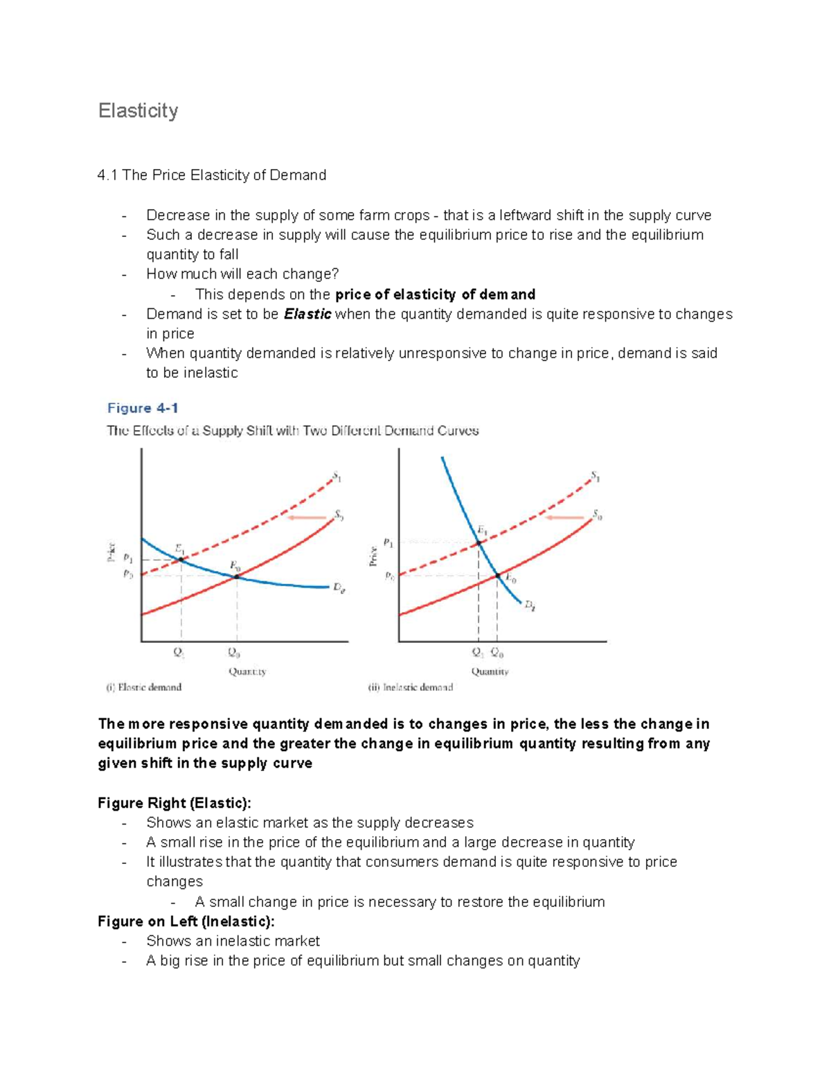 Chapter 4 Notes: Understanding Price Elasticity of Demand (ECO 101 ...