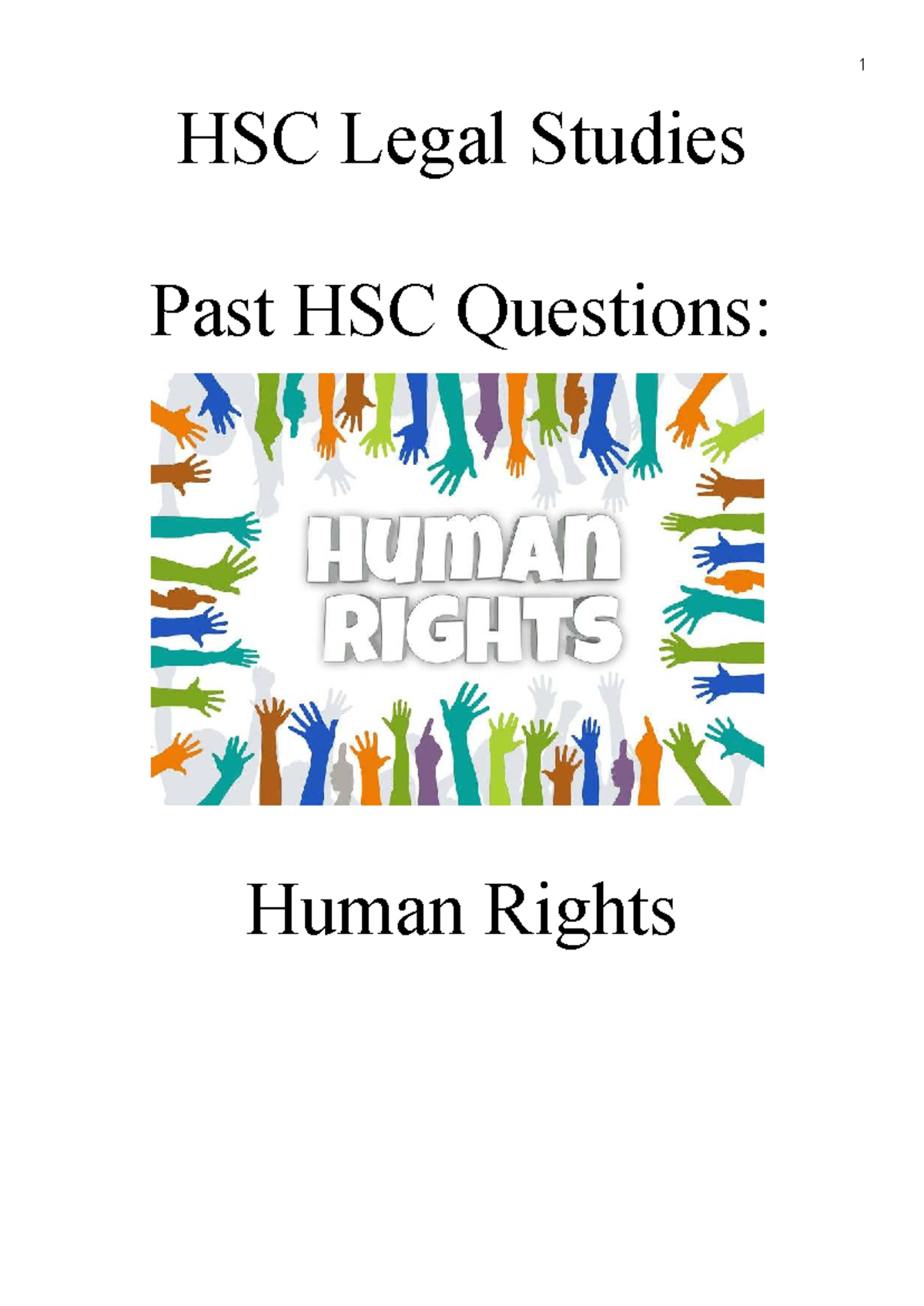 Human Rights Past Papers and Answers Booklet - HSC Legal Studies Past ...