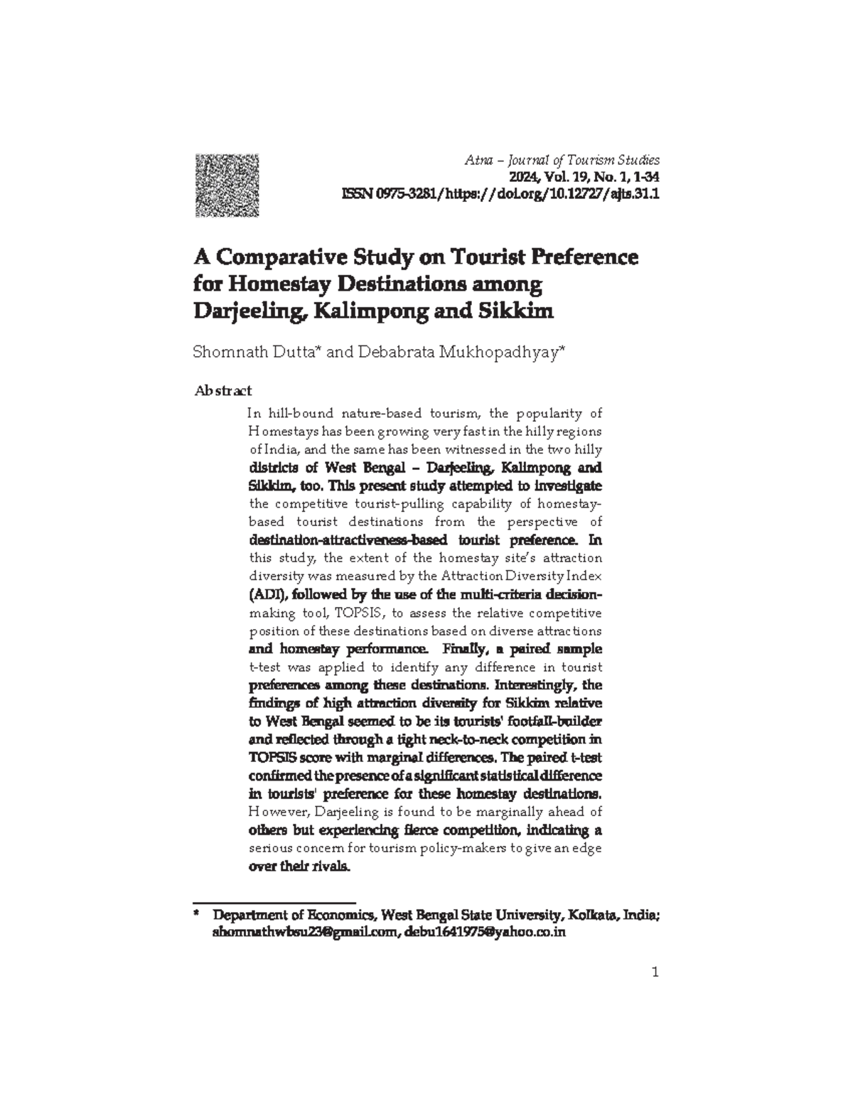 Out - serwerwsesdf - 1 Dutta and Mukhopadhyay A Comparative Study on ...