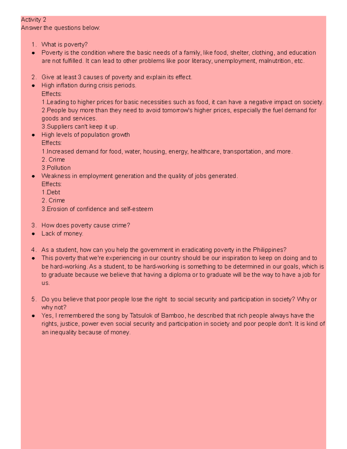 Activity 2 NSTP - Activity 2 Answer the questions below: What is ...