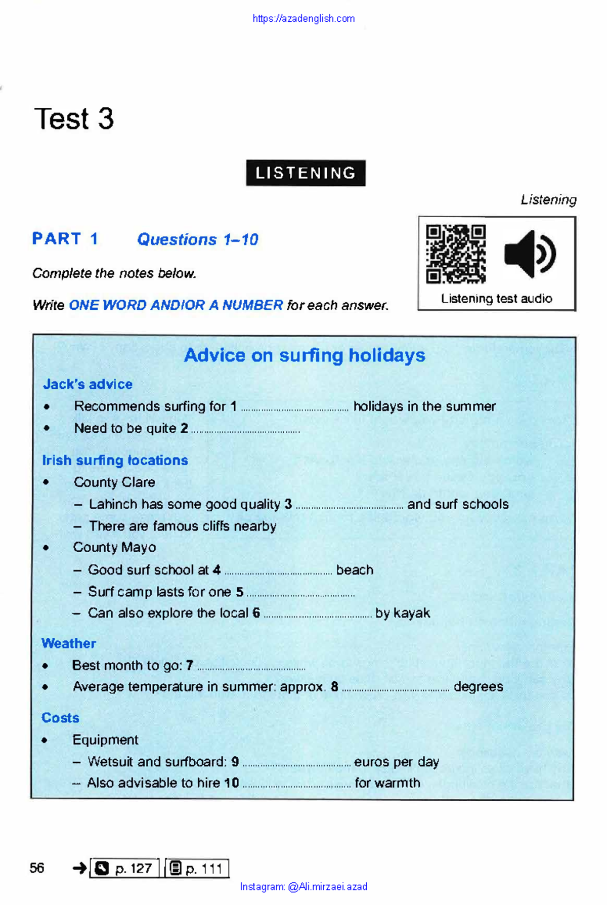 Test 3 Listening & Reading Notes - Cambridge IELTS 17 General - Studocu