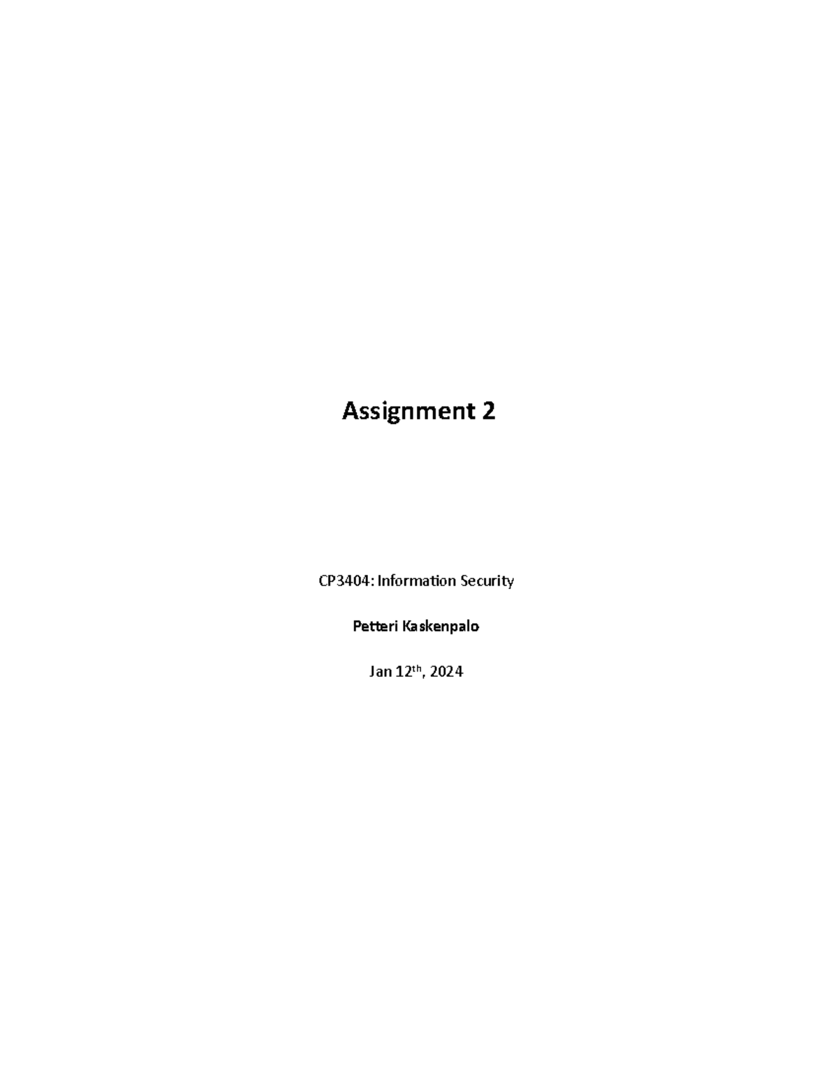 CP3404 - Information Security Assignment 2: Ethical and Technical ...