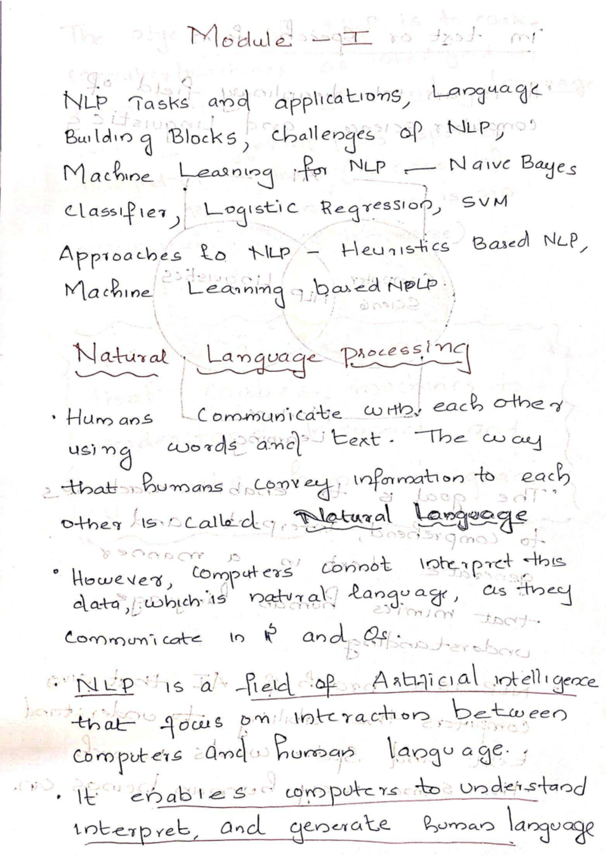 NLP Module 1 Study Notes: Key Concepts and Techniques - Studocu