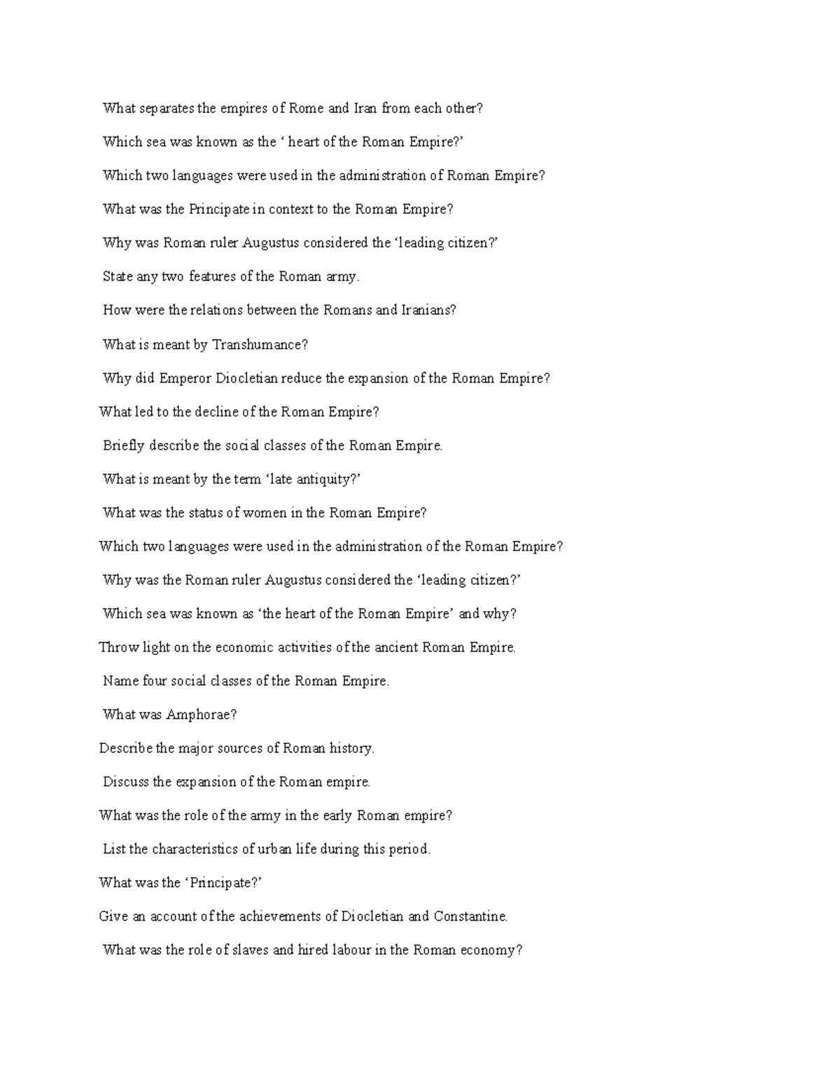 Roman Empire QB - Key Questions and Insights on Ancient Rome - Studocu
