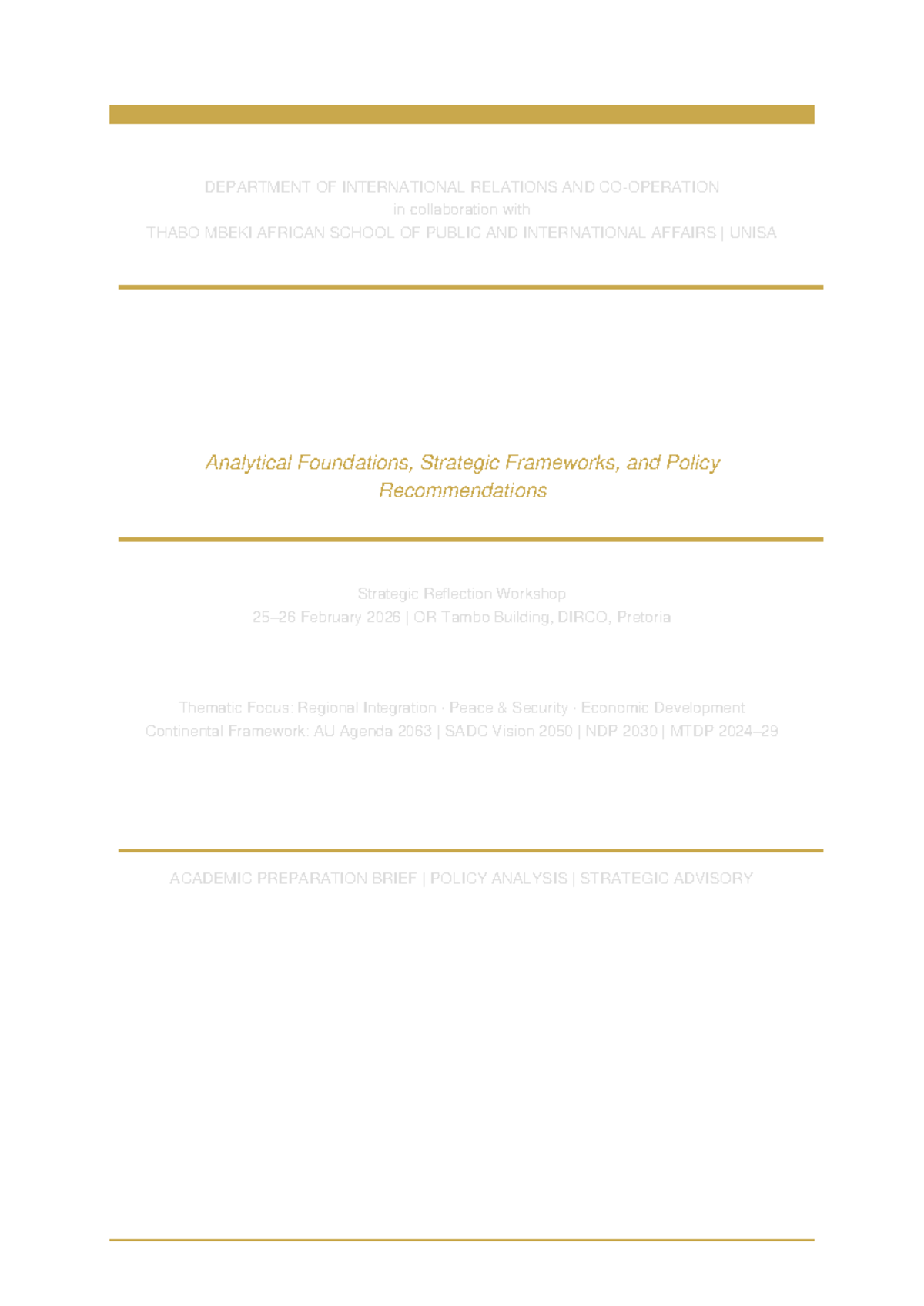 SADC Engagement Strategy: Analytical Foundations & Policy ...