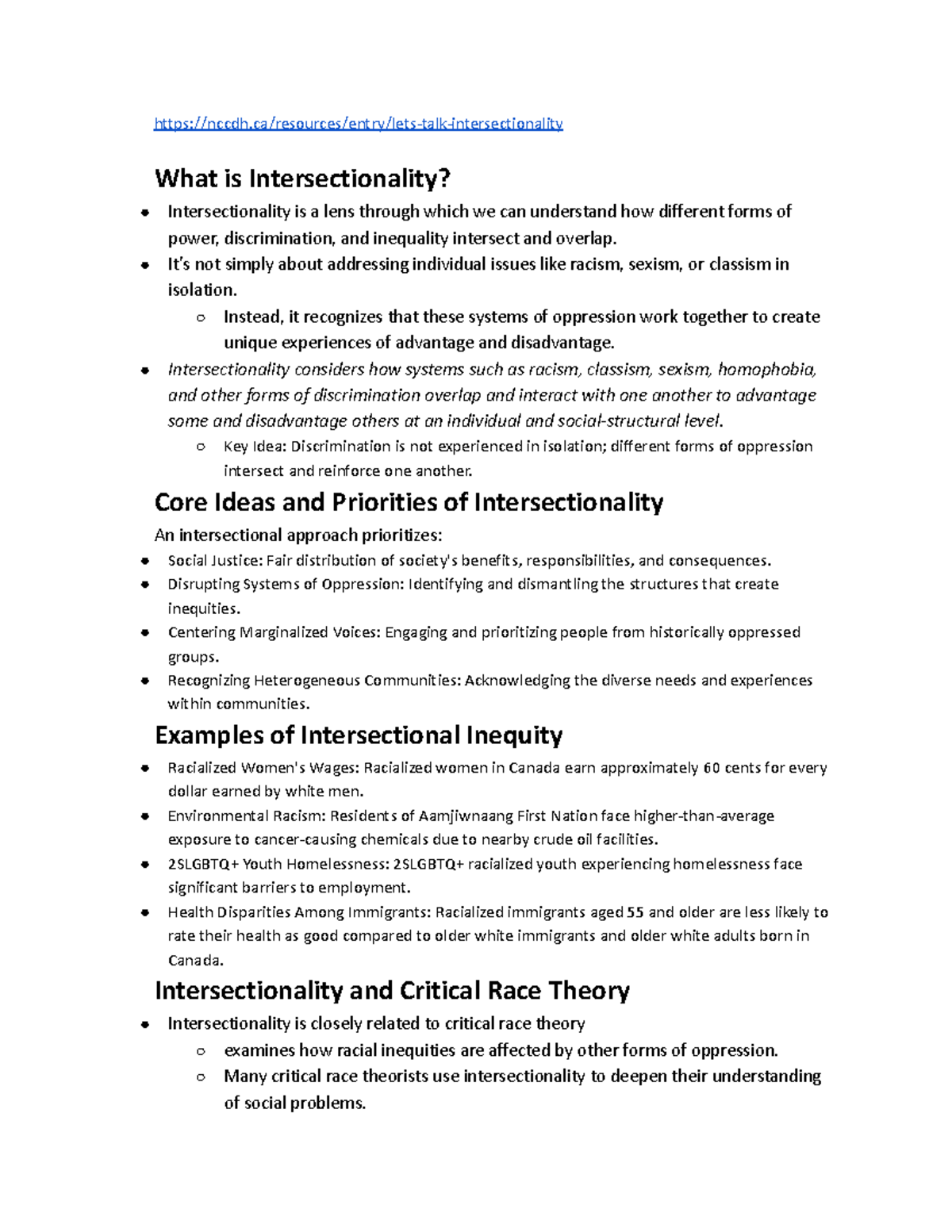 Let’s talk Intersectionality summary notes - nccdh/resources/entry/lets ...