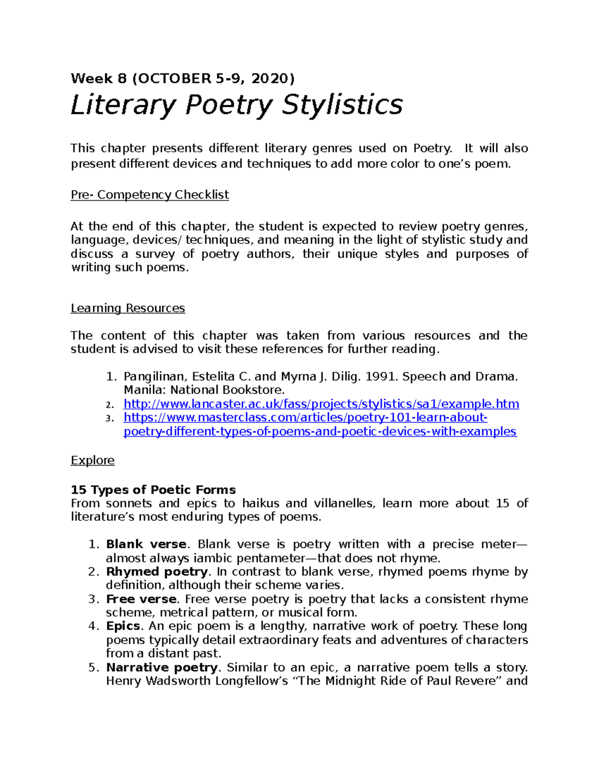 Literary Poetry Stylistics: Devices, Forms, and Iconic Works Study ...